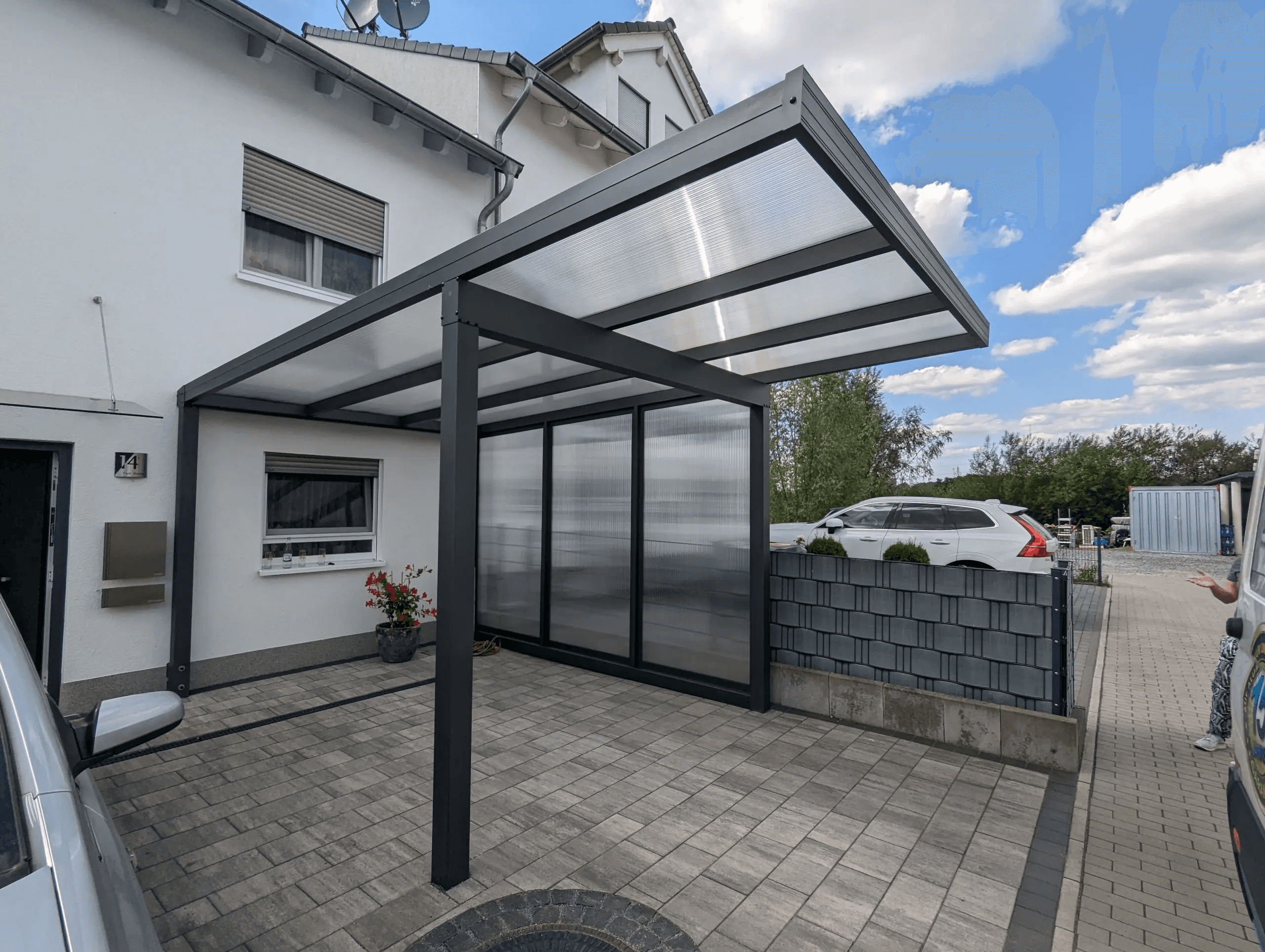 Pultdach Carport - Anthrazit Metallic (DB 703) – Bild 2