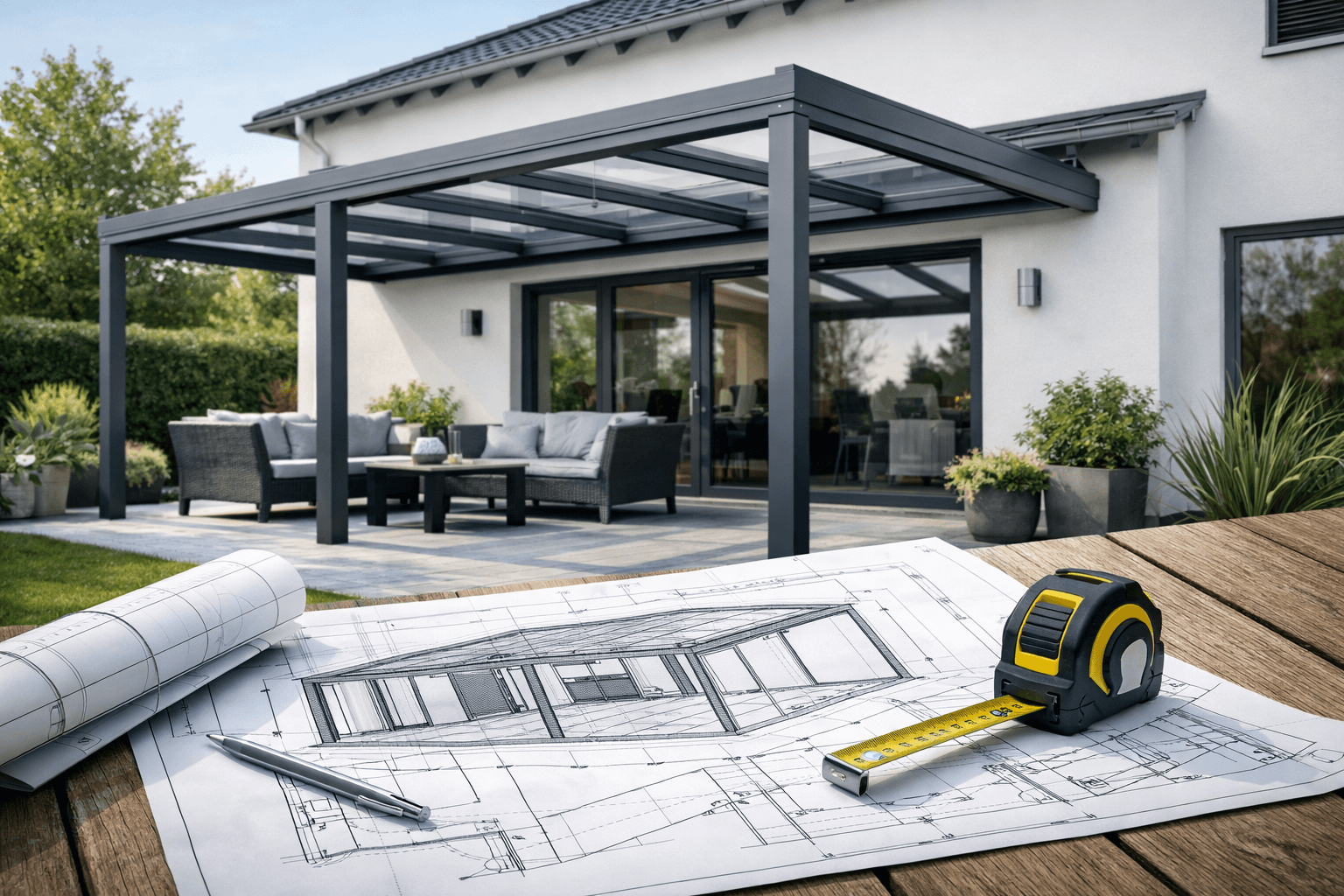 Braucht man eine Baugenehmigung für ein Terrassendach in Hessen?