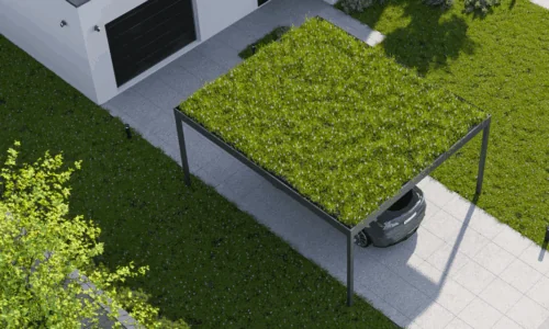Carport mit begrüntem Dach