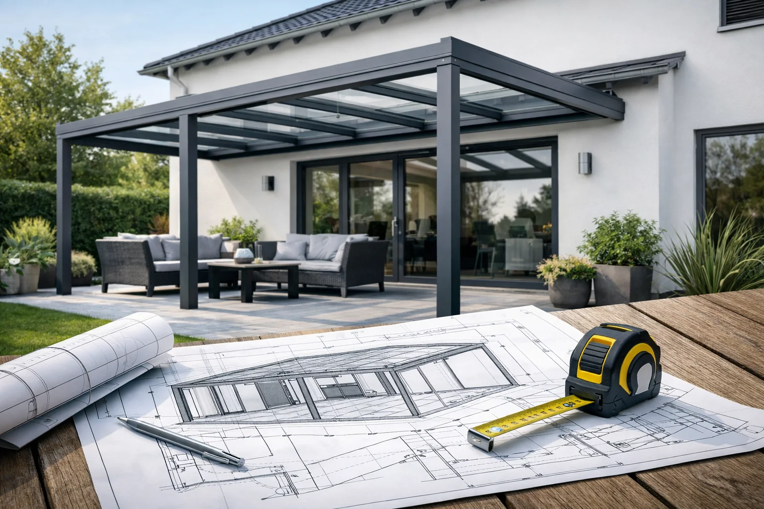 Braucht man eine Baugenehmigung für ein Terrassendach in Hessen?